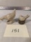 Staffordshire Figure - Chicken, White Glazed; Staffordshire Figure - Bird W