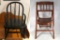 Old Painted Bentwood Child's Rocker; Child's Folding Chair