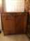 Primitive Pine Cabinet W/ 2 Drawers & 2 Doors - Carved Beveled Front - 36