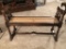 Vintage Double-Arm Bench W/ Cane Seat - 40