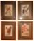 Set Of 4 Embroidered Bird Panels In Frame - From J&J Cash Ltd., England, 7¼