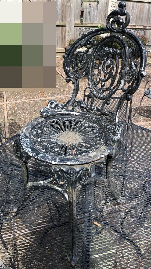 Vintage Cast Aluminum French-Style Patio Chair