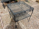 Vintage Woodard Square Heavy Wrought Iron Patio Table