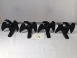 4 Antique Cast Iron Snowbirds - 1800s