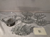 Heisey Glass - Includes Divided Sauce Bowl W/ Sterling Silver Base, 3-piece