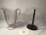 Pressed Pattern Glass Pitcher - 9½