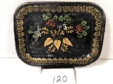Old Hand Painted Toile Tray - 12