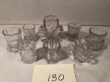 8 Vintage Glass Toothpick Holders