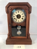 Seth Thomas Antique Mantle Clock W/ Walnut Case - Very Nice, 15½