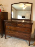 Vintage Berkey & Gay 4-drawer Dresser W/ Mirror