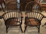 2 English Oak Barrel Chairs - Good Old Pieces