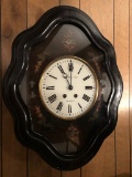 French Black Lacquered Philibert Fils Clock - 24½