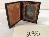 Ambrotype Little Boy Photo - Tooled Paper Case In Excellent Condition