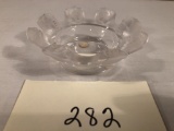 Small Lalique Crystal St. Nicholas Cherub Faced Dish