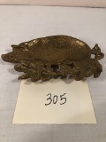 Vintage Brass Pig Tray - 6½