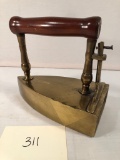 Large Brass Iron W/ Wooden Handle - 7½