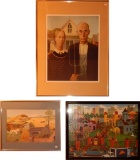 Print - Grant Wood American Gothic; Zoo Puzzle - Framed; Print - Grandma Mo