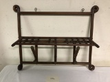 Wooden Stick & Ball Coat Rack - Missing 2 Spindles