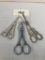 3 Pairs Grape/Flower Scissors