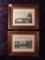 2 Hand Colored Engravings - Denton Park, Kedleston, Circa 1829, In Frames W