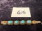 Vintage Gold Washed Sterling & Turquoise Bracelet - 1.59 Ozt