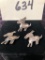 3 Vintage Mexican Silver Donkey Pins