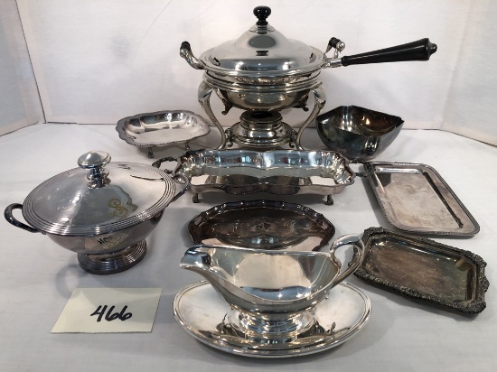 9 Misc. Silverplated Pieces - Includes Chaffing Dish