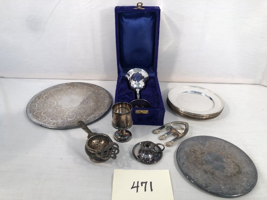 8 Silverplated Plates - Halls, 6"; Silverplated Chalice In Box; Silverplate