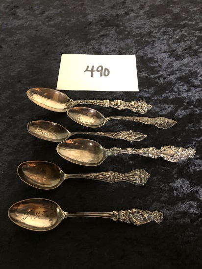 6 Misc. Sterling Pieces - Flower Motif, 3.56 Ozt