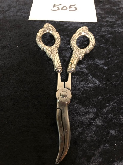 Nice Pair Sterling Grape Scissors - 6¾", 2.73 Ozt