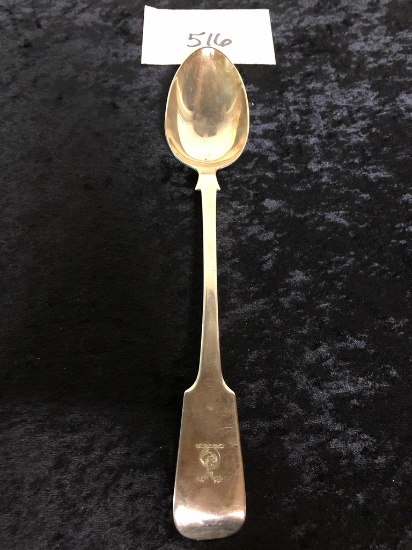 Sterling Stuffing Spoon - Jonathon Hayne Hallmark, Ca 1833, 3.99 Ozt, 12"