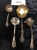 4 Sterling Ladles - Largest 7¾