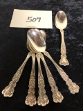 6 Sterling Teaspoons, 6.2 Ozt