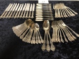 74 Pieces Gorham Sterling Flatware - King Edward - 12 Hollow Knives, 12 Din