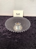 Small Weighted Sterling-Base Glass Plateau - 7