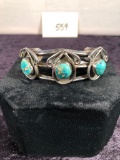 Sterling & Turquoise Cuff Bracelet, 1.55 Ozt