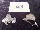 2 Vintage Sterling Brooches