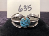 Sterling & Turquoise Cuff Bracelet - 1.65 Ozt