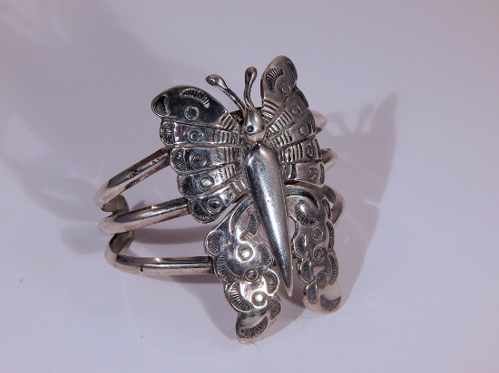 Sterling Butterfly Cuff Bracelet