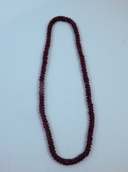 Beautiful Braided Garnet Necklace