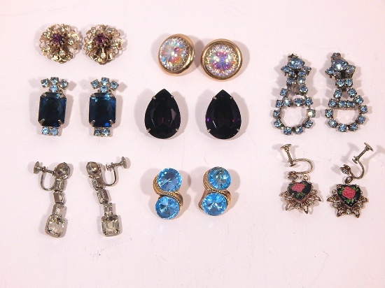 8 Pair Vintage Earrings