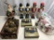 4 Wooden Nutcrackers; Beaded Fruit; Santa Figure; Misc.