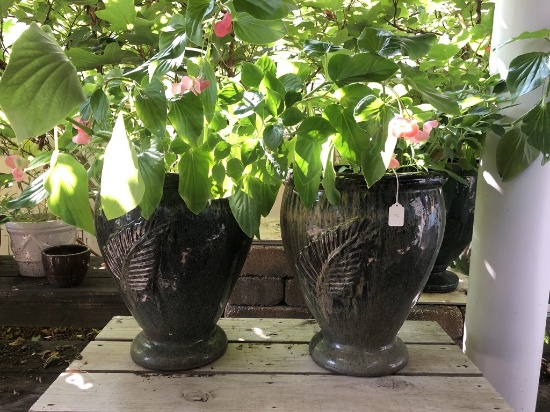 2 Drip Glazed Pots - 17½" Tall - Local Pickup Only