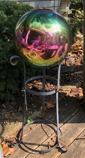 Gazing Ball W/ Stand - 33½" Tall - Local Pickup Only