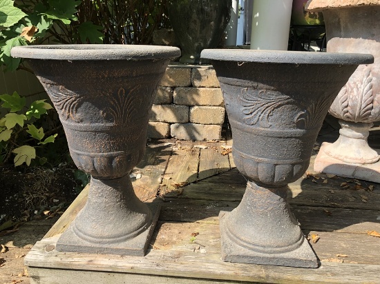 Pair Composition Planters - 21" Tall - Local Pickup Only