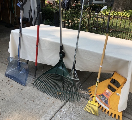 5 Rakes; Snow Shovel - Local Pickup Only