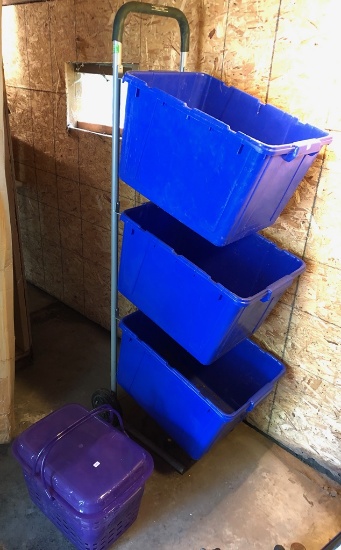 Recycling Organizing Station; Picnic Basket W/ Supplies