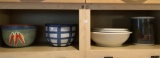 2 Sets Of 3 Mixing Bowls; 3 Large White Bowls; Utensil Holder