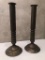 Pair Tall Brass Candleholders - 20