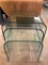 All Glass Vintage 1980s 3-piece Nesting Tables - 2 Have A Small Chip On Sid